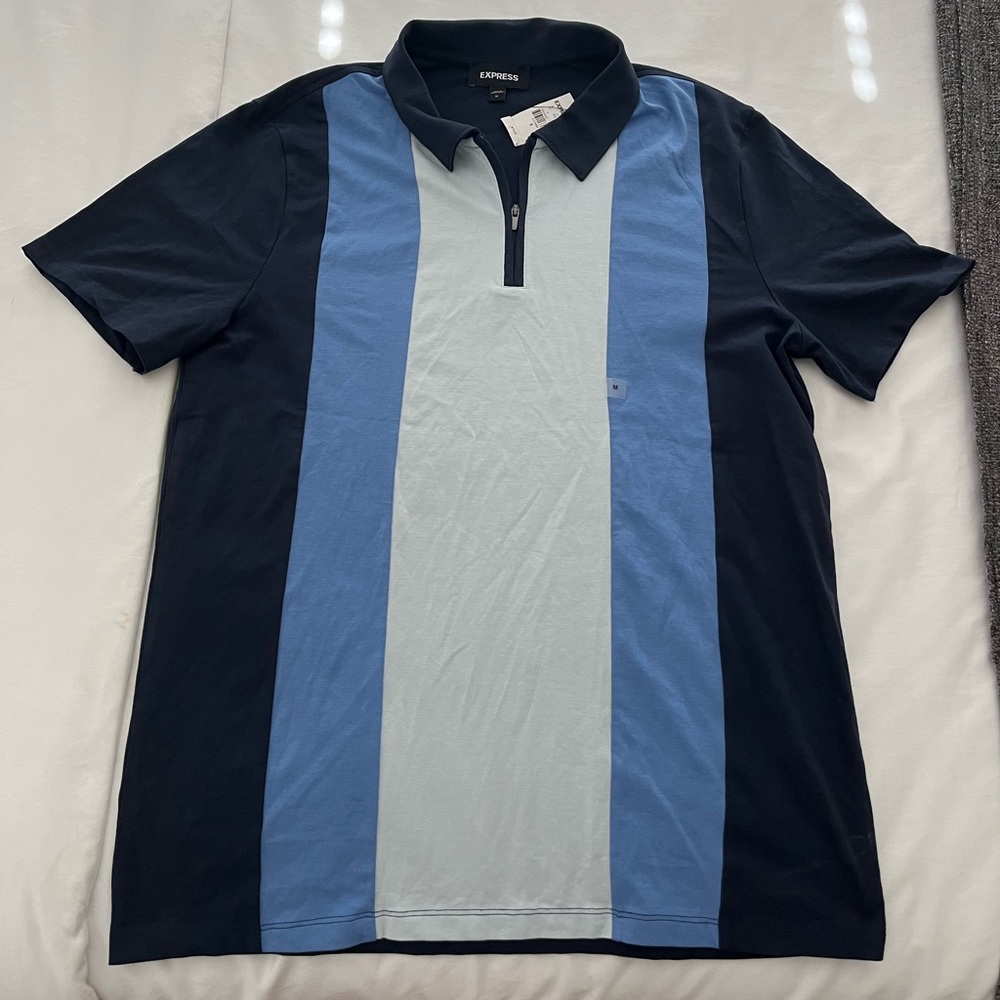 NWT express men’s zip front polo